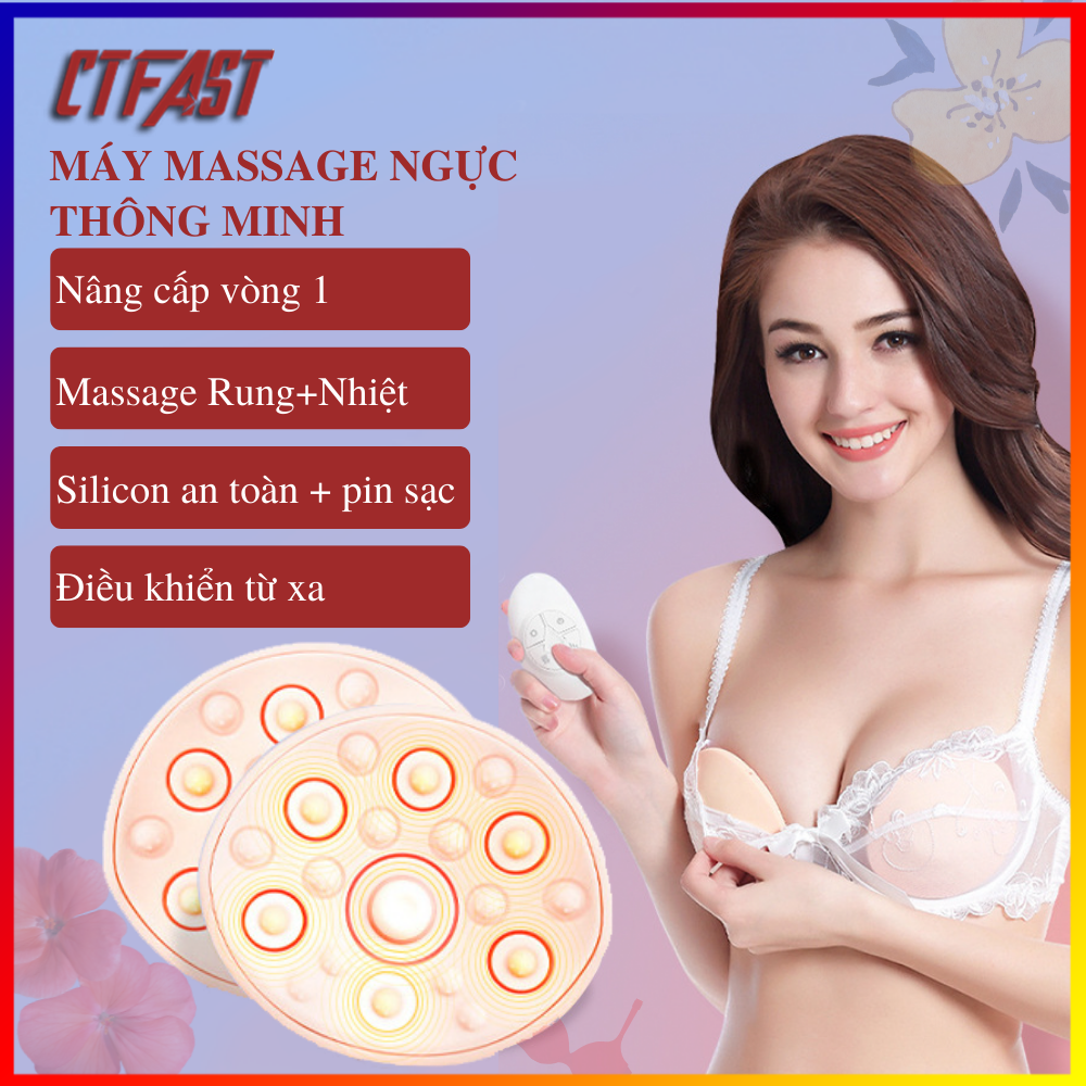 Máy massage nở ngực thông minh CTFAST WX-008: Mát xa rung đa điểm kết hợp nhiệt hỗ trợ nâng cấp kích thước vòng 1, cải thiện tình trạng ngực không đều, chảy xệ, giúp tăng lưu thông tuần hoàn máu, kích sữa an toàn ở mẹ