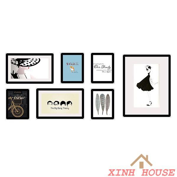 Bộ Khung Ảnh Treo Tường Phòng Khách KA704 - Hỗ Trợ In Ảnh