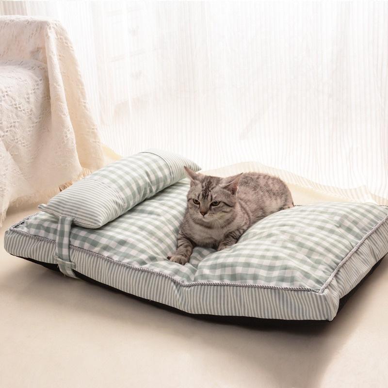 Đệm ngủ cho chó mèo thiết kế caro siêu dễ thương - nệm ngủ mềm mại cho chó mèo