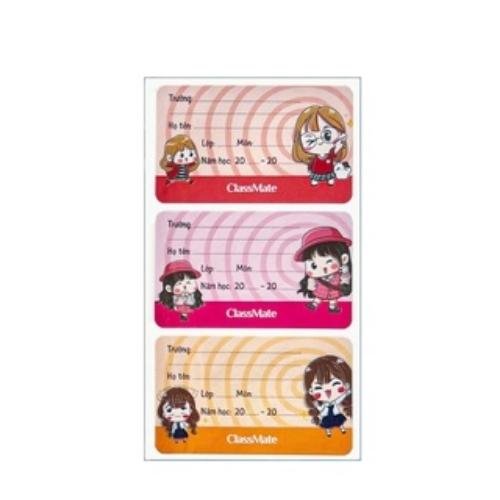 Nhãn vở có keo dán sẵn CLASSMATE Boy Girl 15 Cái/Túi CL-NT234