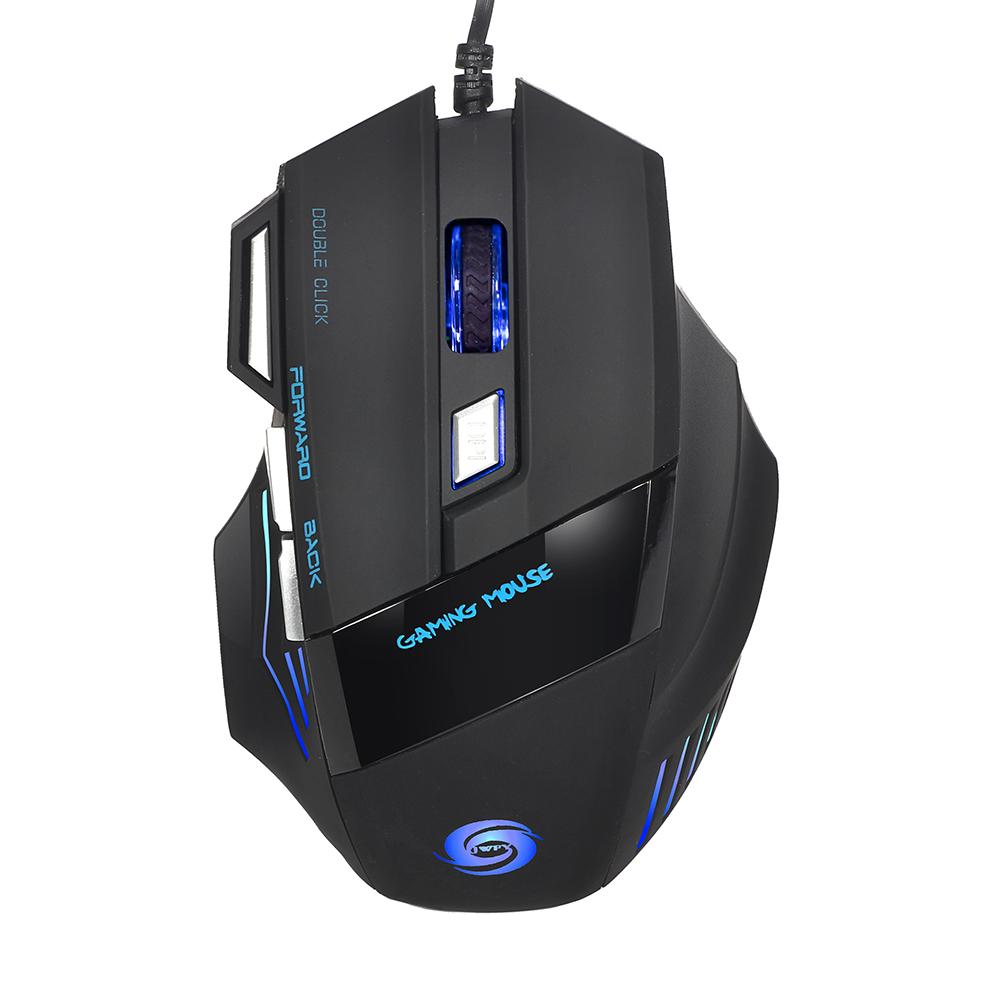 Chuột 3200 DPI 7 nút 7D LED quang USB có dây chơi game cho máy tính xách tay Máy tính chuyên nghiệp có thể điều chỉnh Màu