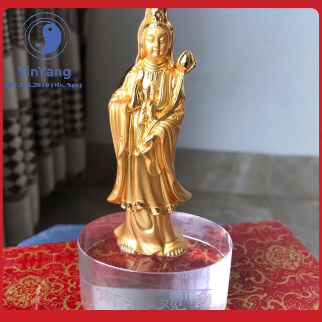 Tượng Quan Âm cầm hoa sen có đế kèm nước hoa