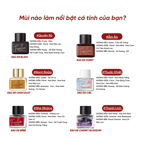 Nước Hoa FOELLIE Hương Gỗ Tươi Mát Inner Perfume Eau De Foret 5ml