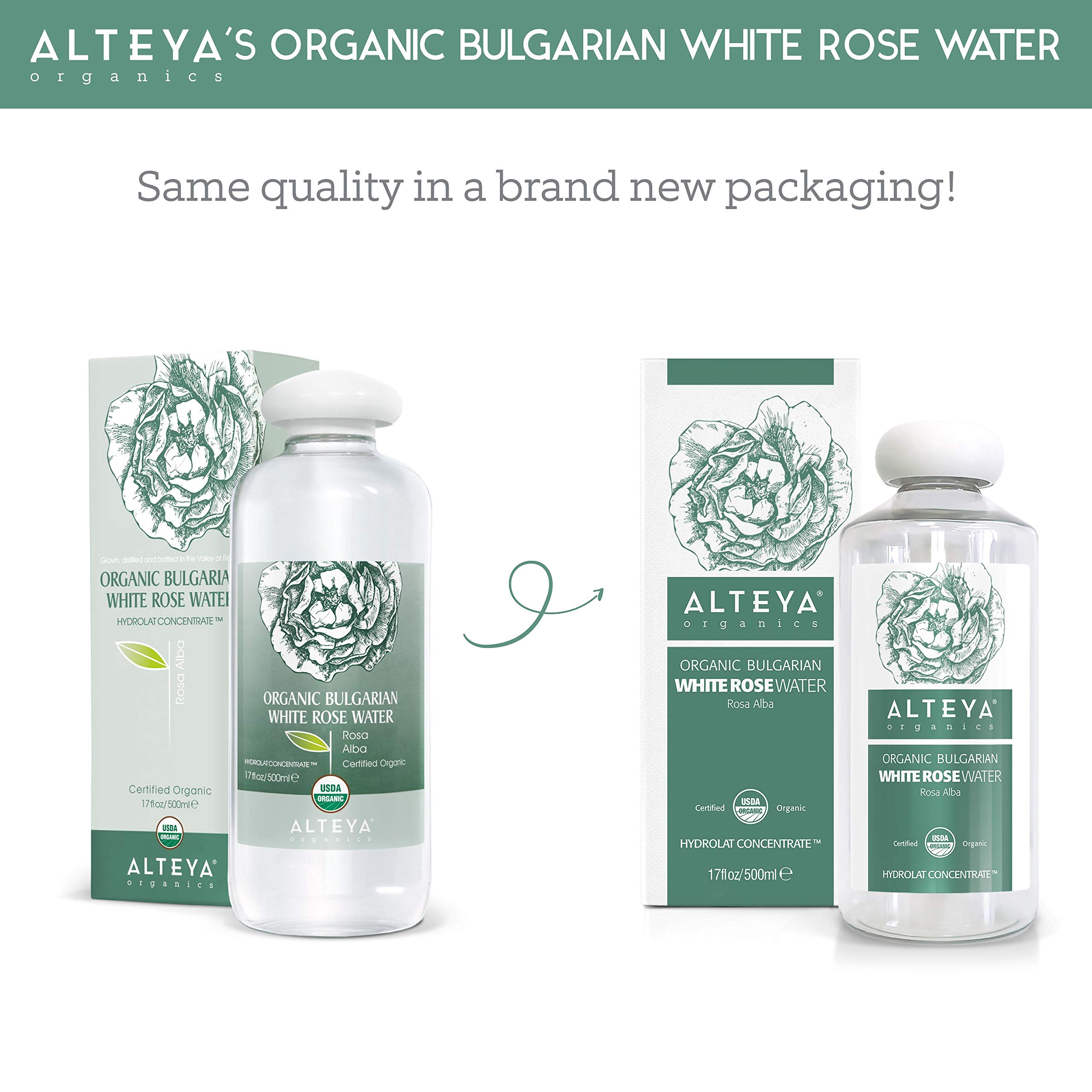 Nước Hoa Hồng Trắng Bulgaria Hữu Cơ (Rose Alba) Organic Bulgarian White Rose Water  Alteya Organics OWR02 (500ml)