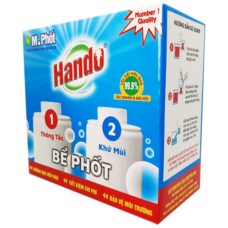 Bộ gồm 2 chai Thông tắc + khử mùi bể phốt HANDO 860g