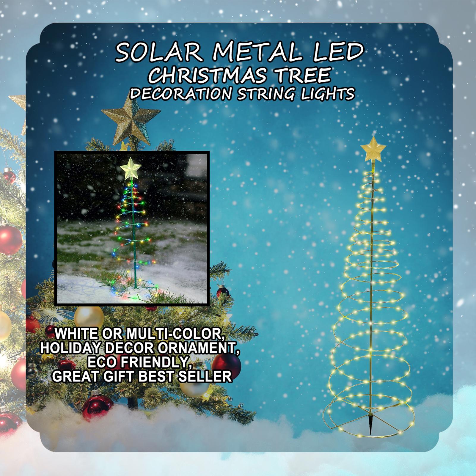 Dãy đèn LED năng lượng mặt trời phát sáng trang trí cây thông Giáng sinh nhiều màu