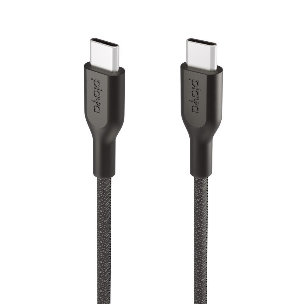 Cáp USB Type C - C, 1 mét, vỏ dù PVC, công suất 60w, màu đen Playa by Belkin - Hàng Chính Hãng - PMBK2004yz1M