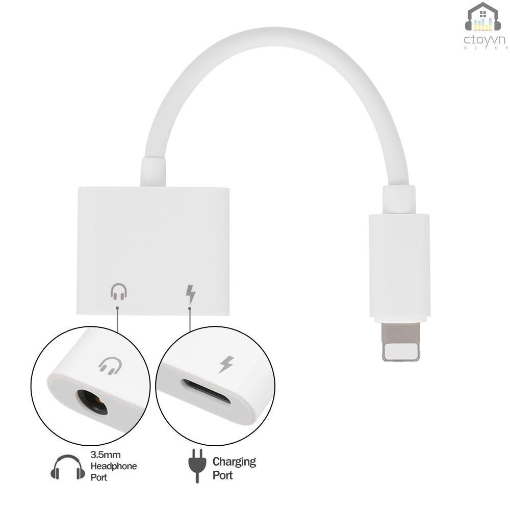 Đầu chuyển đổi âm thanh 3.5mm cho IPhone X 8 8Plus 7 7Plus 6 6S Plus 1 Male sang 2 Female