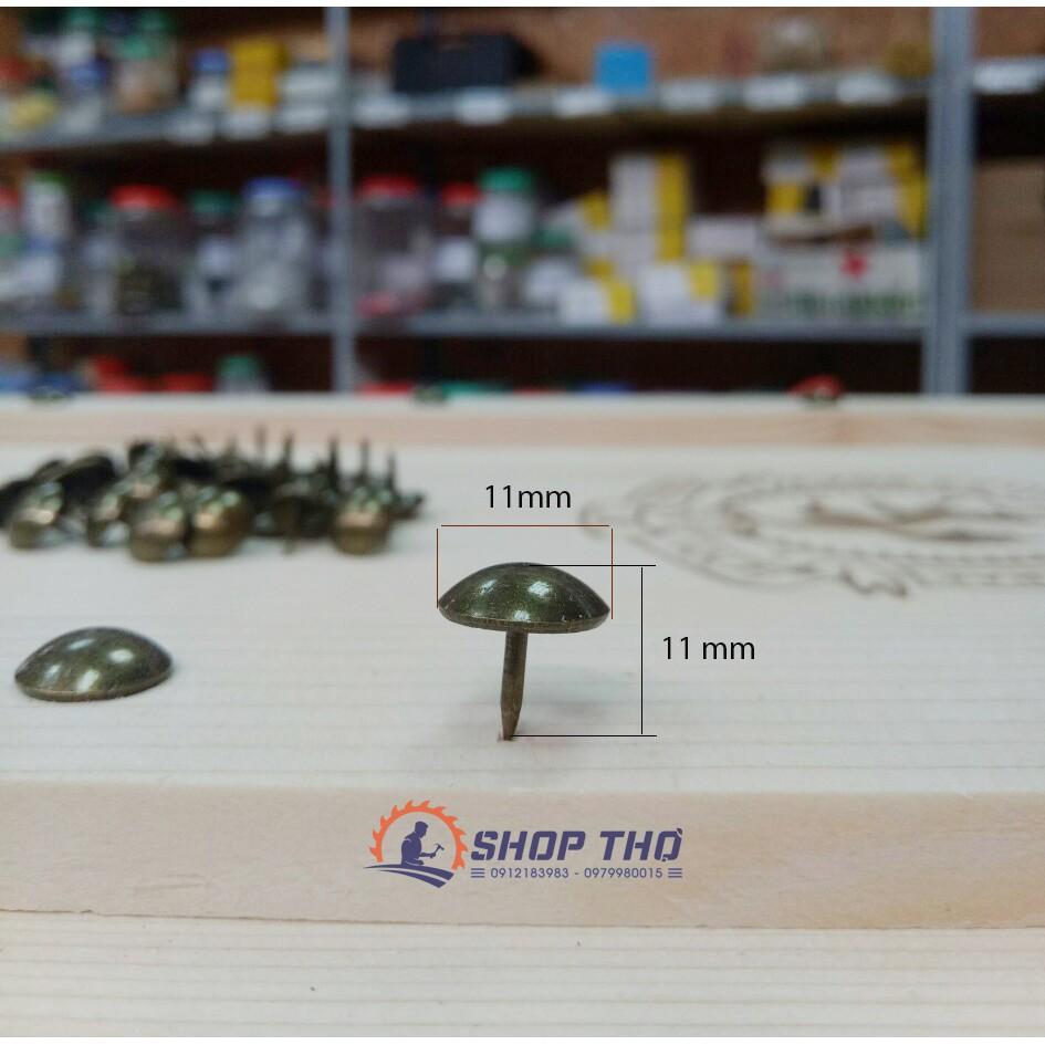 Đinh mũ màu đồng giả cổ 25*25mm