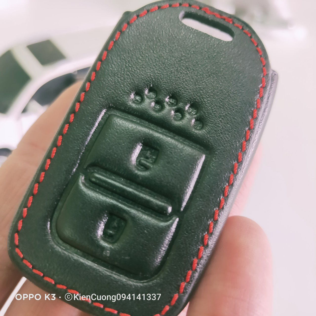 Bao da Chìa Khóa ô tô kèm móc khóa xe Honda CRV 2 nút - Mẫu Chìa Thông Minh