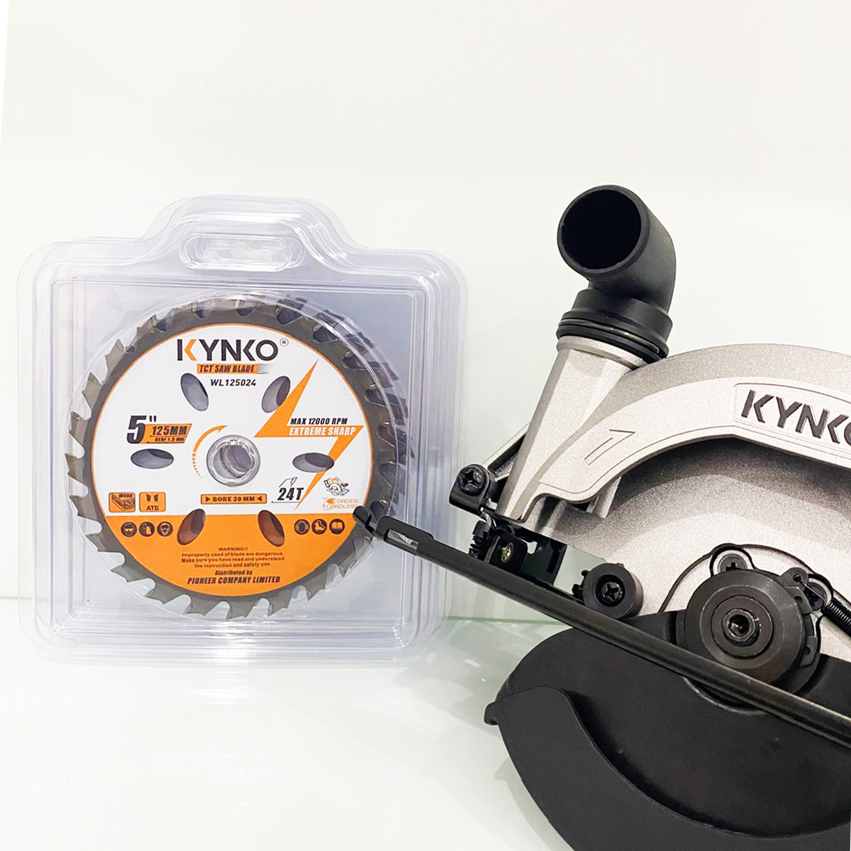Lưỡi cưa gỗ siêu mỏng cho máy pin 24 răng đường kính Ø 125mm KYNKO WL125024