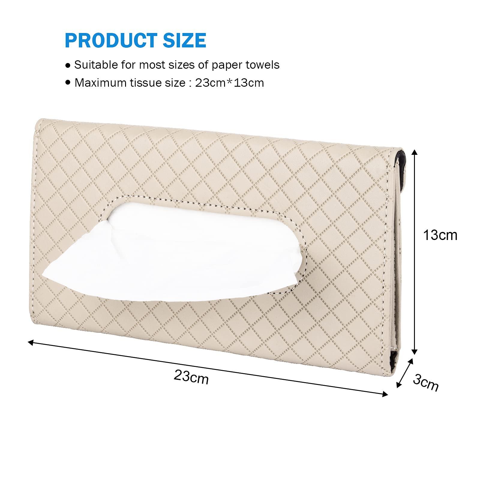 Giá đỡ mô tự động, 2 miếng bánh xe bằng da PU Hộp tay Hộp đeo mặt nạ, giá đỡ khăn giấy Napkin Người giữ hộp cho xe hơi mặt trời lặn hộp xe phía sau ghế tựa phụ kiện