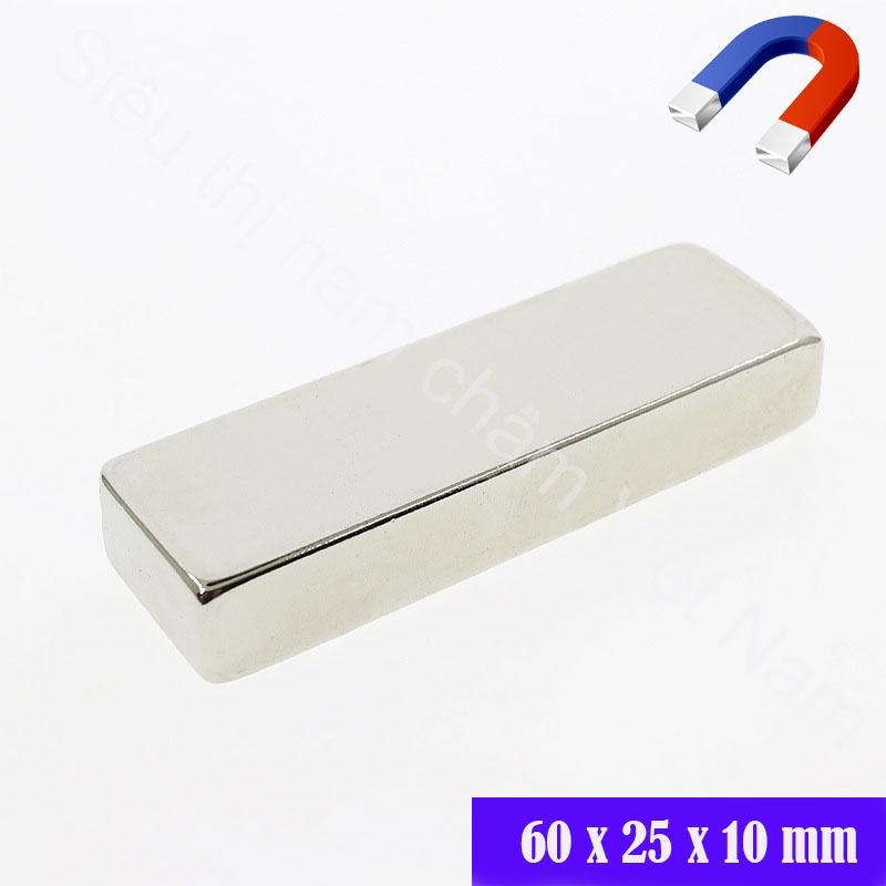 Nam châm đất hiếm kích thước 60x25x10mm - giá bán 1 viên