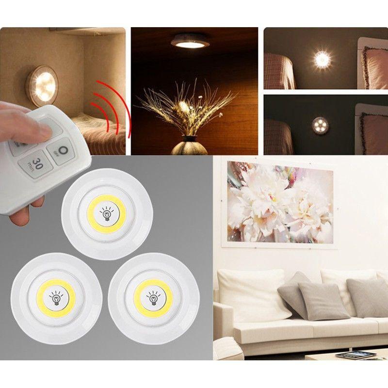 Bộ 3 đèn led cảm ứng dán tường có điều kiển