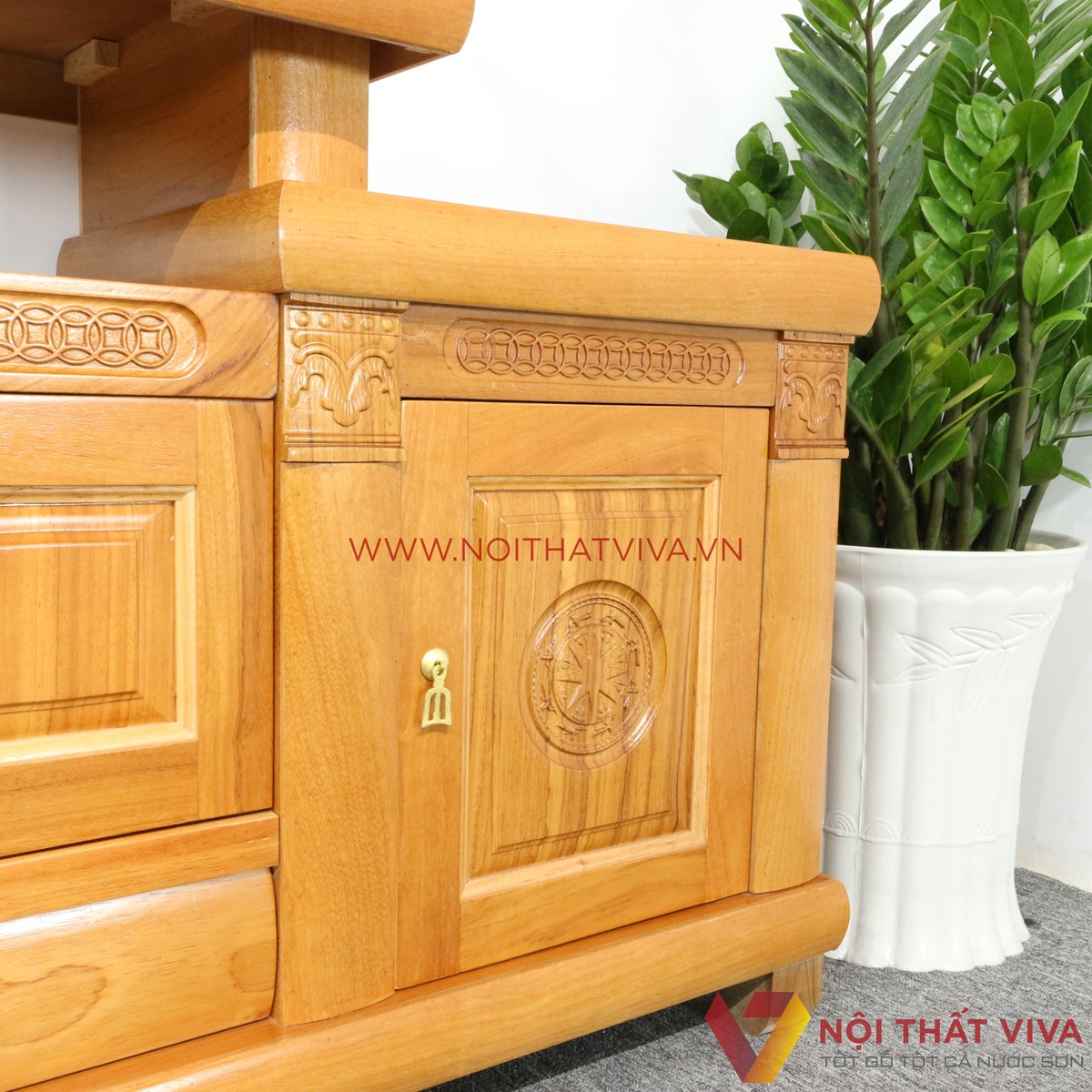Kệ Tivi Gỗ Gõ Đỏ 2 Tầng Sang Trọng Đẹp Giá Rẻ