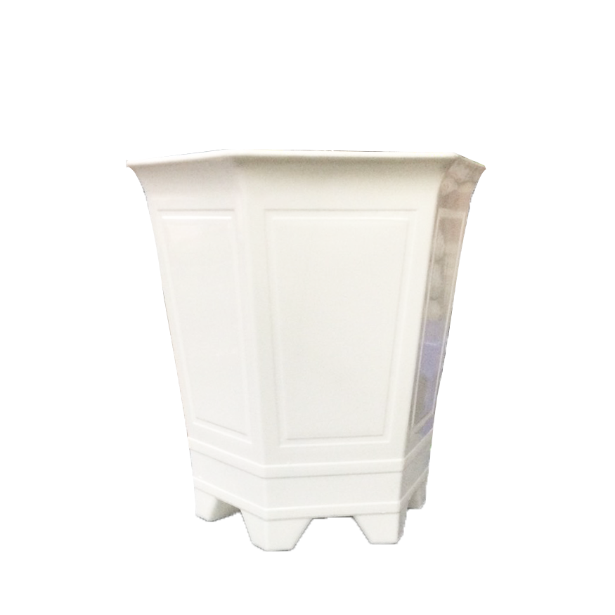 Chậu Nhựa Lục Giác Trắng Cao Cấp 35x35H - Nhựa PP cao cấp, dày bền đẹp và sang trọng VTNN Nông Điền Trang