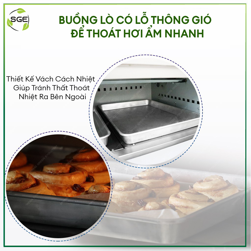 Lò Nướng Dùng Gas Công Nghiệp OV-G. Tủ Nướng Bánh Mì, Bánh Ngọt, Đồ Ăn. Hàng Chính Hãng SGE Thái Lan