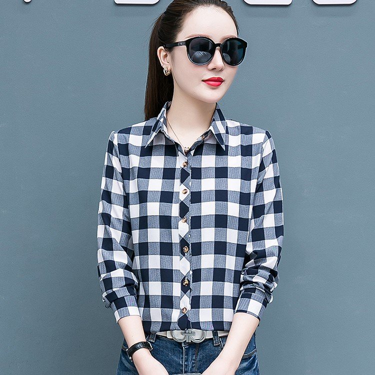 Áo sơ mi nữ kẻ màu thời trang s30