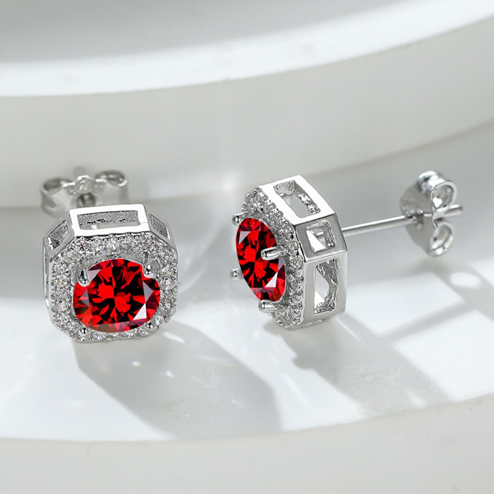 Geometric Stud Earrings, Women Earrings, Square Earring Ear Studs, Rhinestone Stud Earrings for Engagement, Valentine's Day