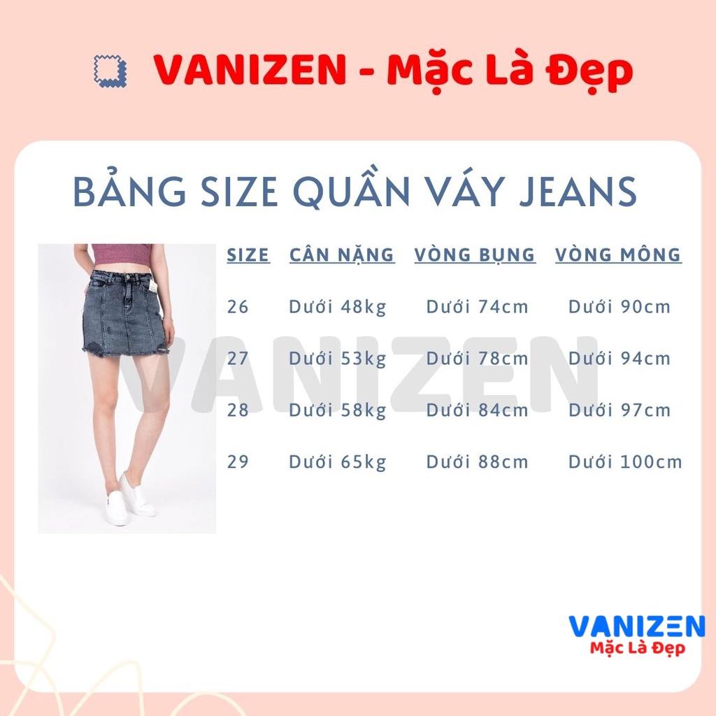 Chân váy jean nữ có quần bên trong đẹp lưng cao cạp cao rách gân tua rua xám khói hàng cao cấp mã 434 VANIZEN