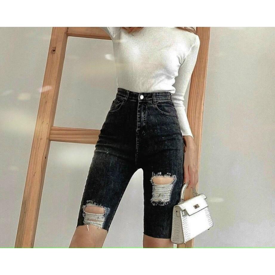 QUẦN JEANS NGỐ RÁCH GỐI CO GIÃN SIÊU HOT SHOP PHƯƠNG CHÂU