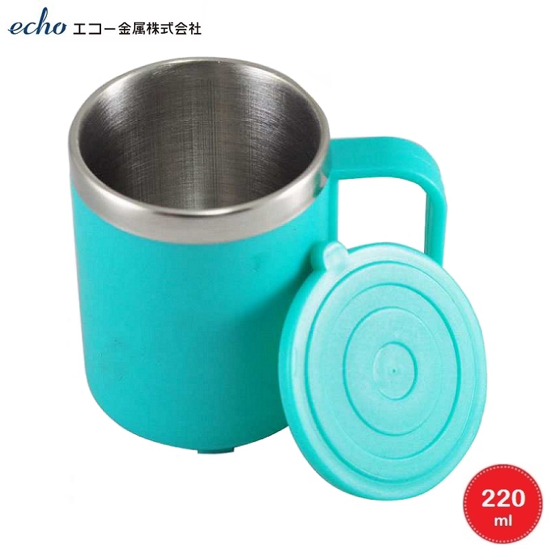 Cốc giữ nhiệt inox bọc nhựa Echo 220ml (Hồng|Tím|Xanh|) - Hàng nội địa Nhật Bản nhập khẩu chính hãng