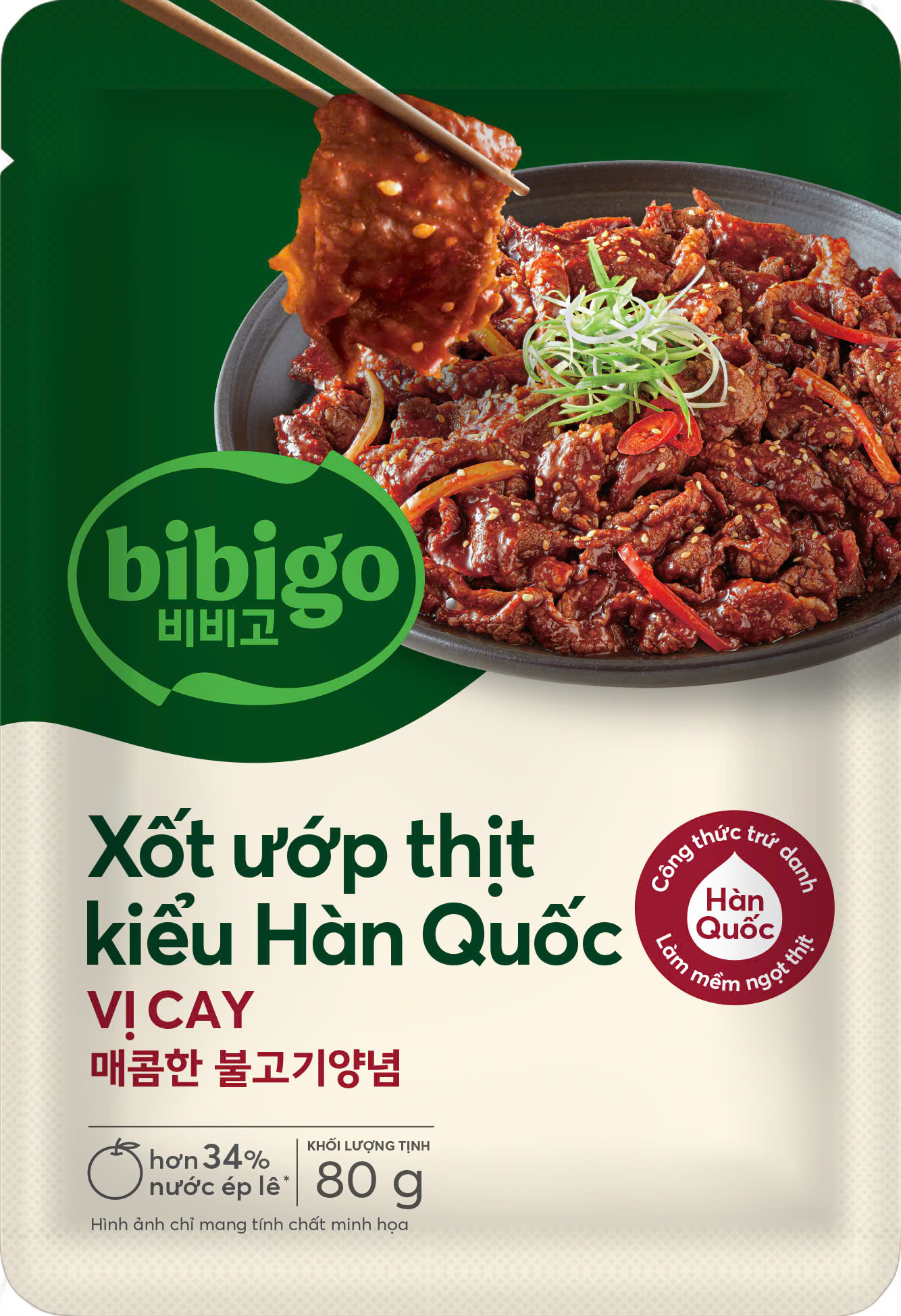 Xốt Ướp Thịt Bulgogi – Vị Ớt Cay Bibigo 80g