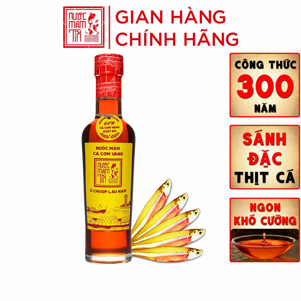 Nước Mắm Tĩn Cá Cơm Vàng Ruột Đỏ Độ Đạm 60N Tự Nhiên Chai Thuỷ Tinh 250ml Nước Mắm Rin Nguyên Chất Truyền Thống Sạch Nước Mắm Nhỉ Từ Thùng Lều Gỗ Cốt Nhĩ Đặc Biệt Cá Cơm Vàng Ruột Đỏ Muối Tinh Khiết, Sánh Đặc Thịt Cá, Không Chất Bảo Quản