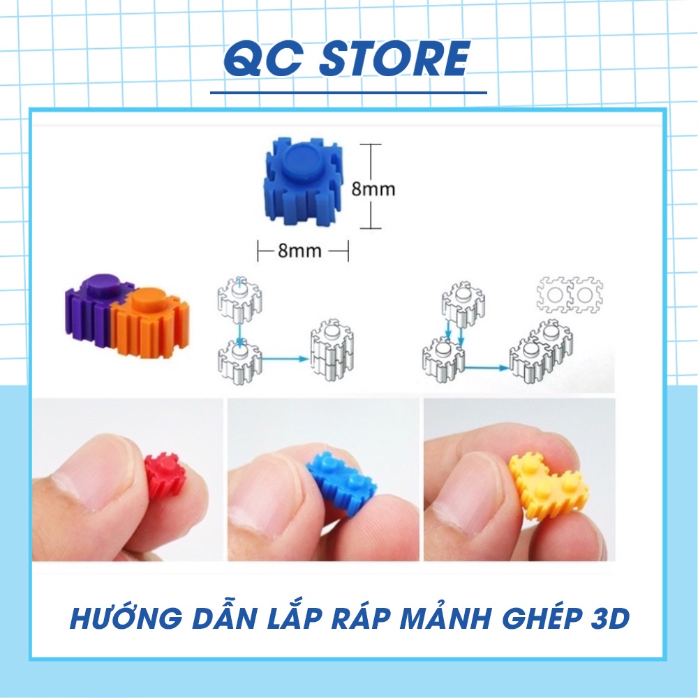 Bộ 3D Lắp Ráp 3D Mini 620 PCS Kèm Sách Hướng Dẫn