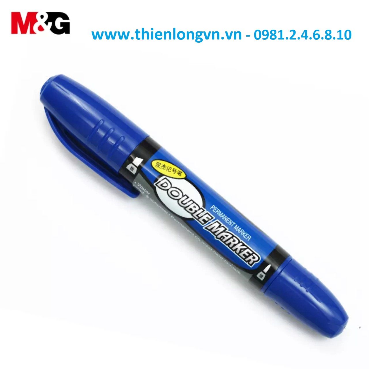 Combo 3 cây bút lông dầu 2 đầu M&amp;G - 2110B mực xanh