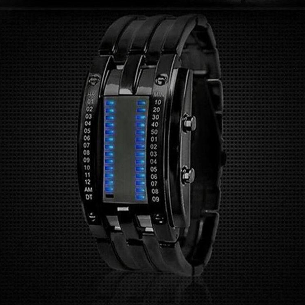 Đồng hồ điện tử không thấm nước làm từ thép không gỉ, màn hình LED
