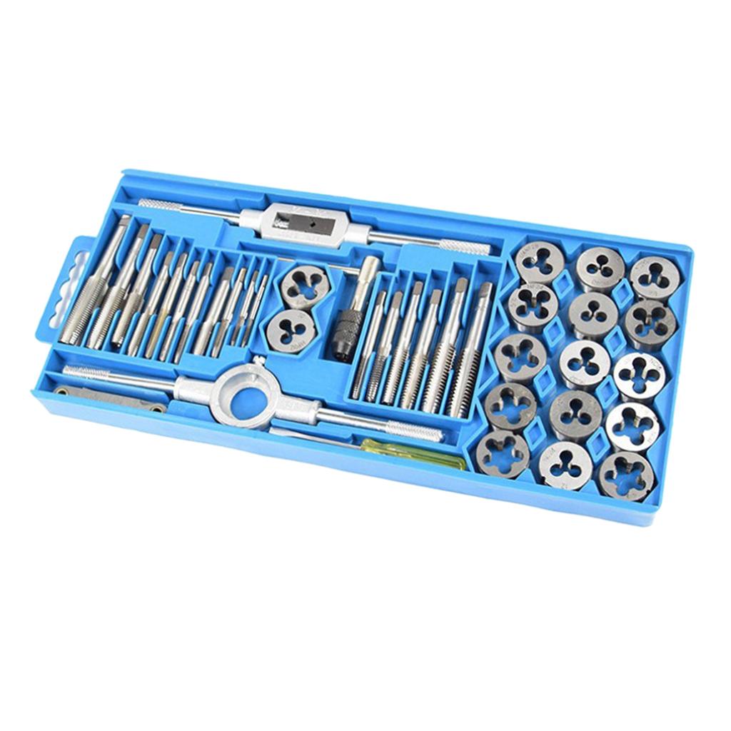 40 Piece Tap and Die Set Bearing Steel Sae and Metric Tools with Carry Case