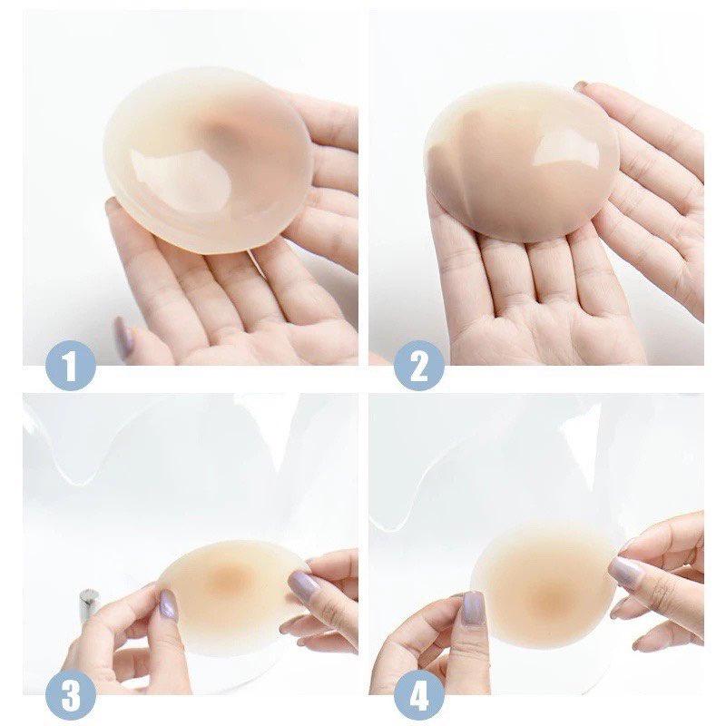 M49. Miếng dán ngực tự thân cao cấp, áo dán ngực silicon dán ti thay thế áo ngực không dây siêu hot