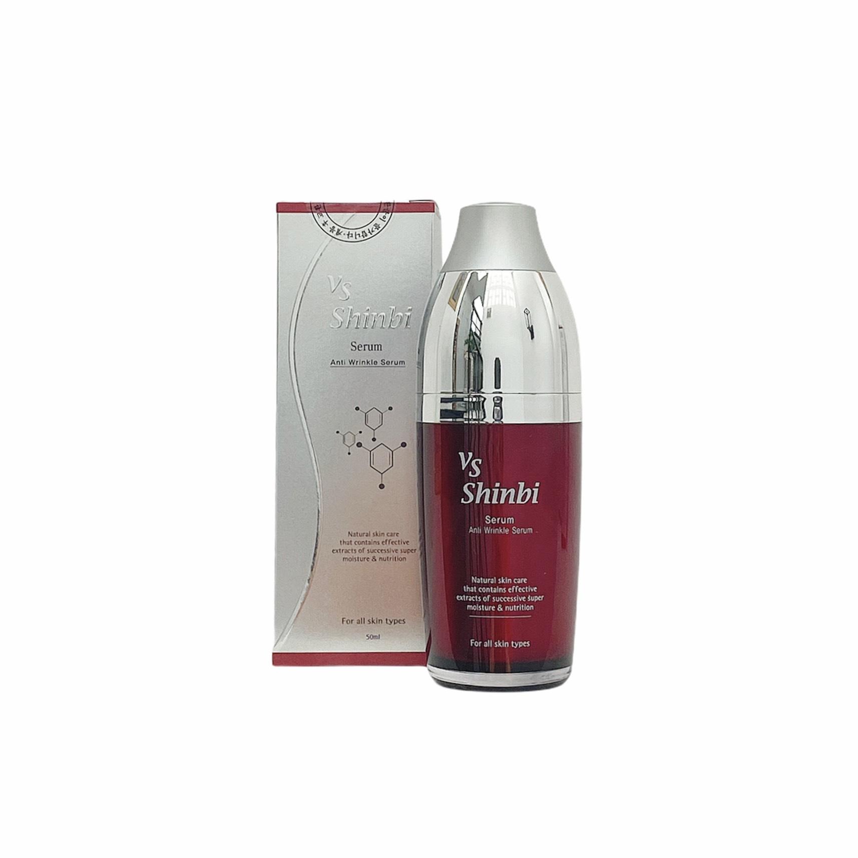 VS Shinbi Energy Serum - Anti Wrinkle Serum Giúp Cải Thiện Nếp Nhăn, Hiệu Quả Trên Da Khô Và Da Mất Độ Đàn Hồi, Hỗ Trợ Phục Hồi Collagen Giúp Da Căn Mịn Trắng Hồng Chai 50ML