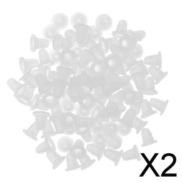 2x100pcs Microblading Pigment Cup Caps Silicone Ink Holder Tattoo Supply Small