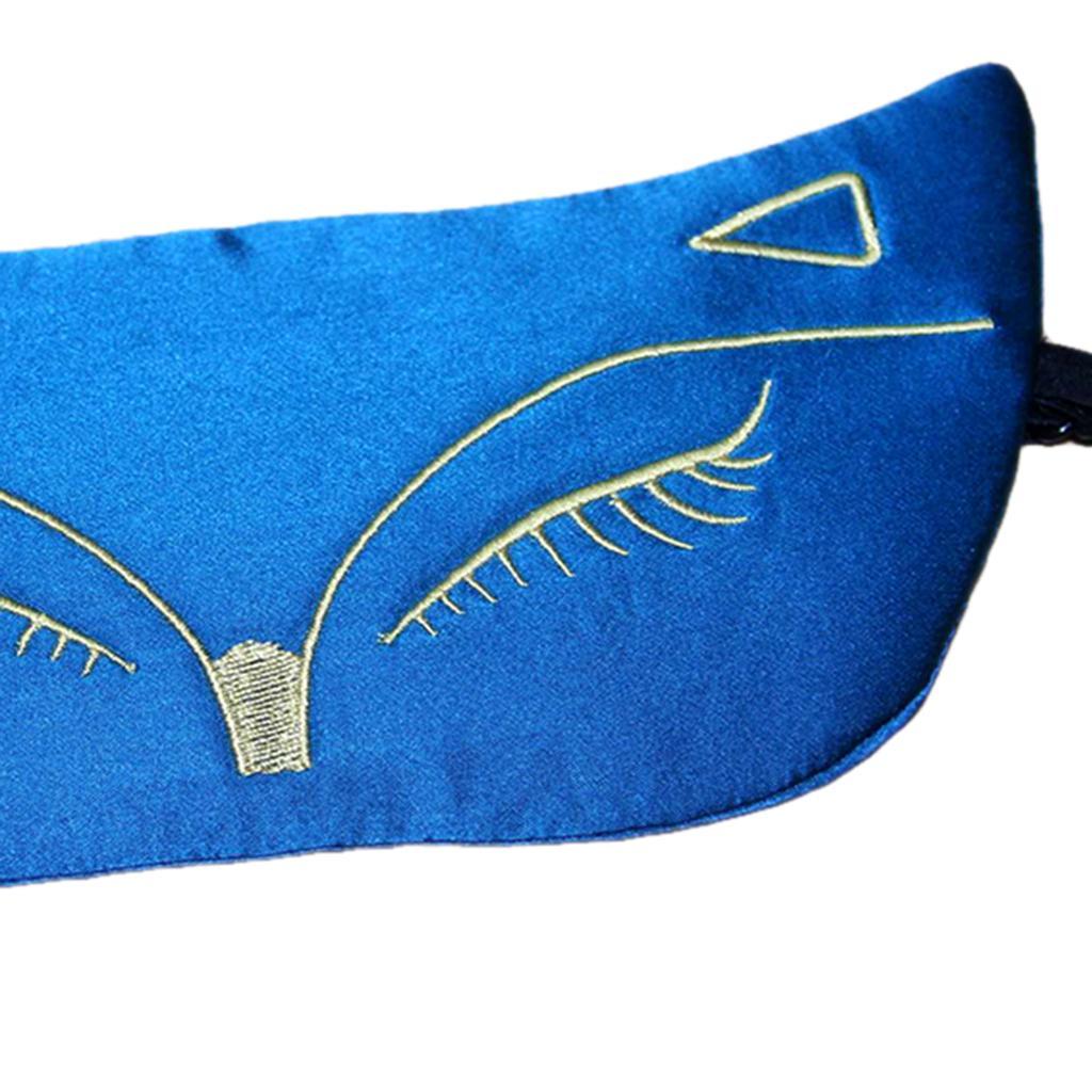 2-4pack Pure Mulberry Silk Sleep Eye Mask Shade Double-Side Blue