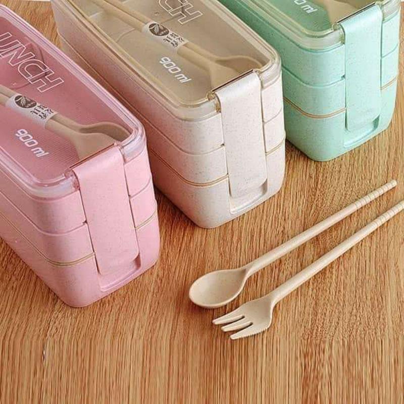 HỘP CƠM 3 TẦNG LÚA MẠCH GIỮ NHIỆT-HỘP CƠM LÚA MẠCH VĂN PHÒNG