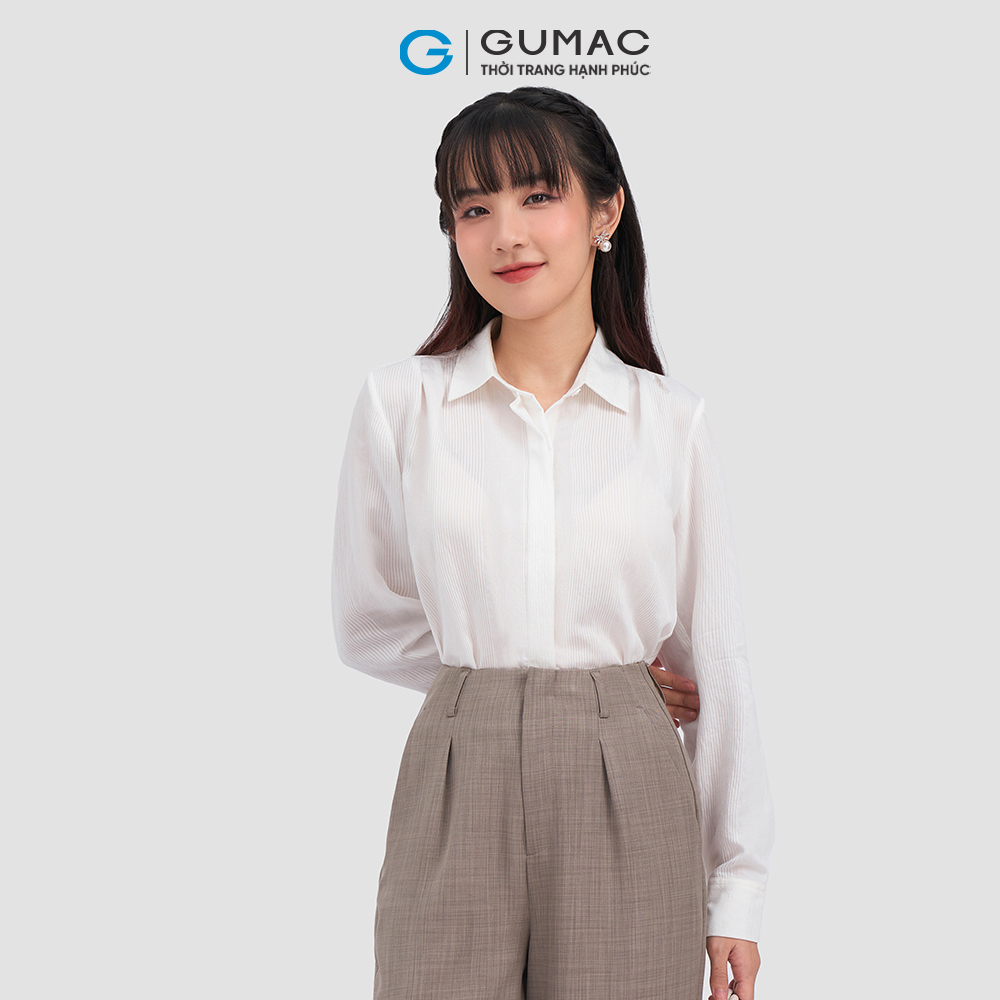 Áo sơ mi xếp ly vai AC12065 thời trang GUMAC
