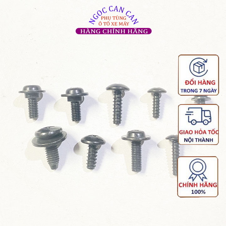 Bộ 75 ốc dàn áo ốc lục cho xe Honda gồm 9 loại khác nhau