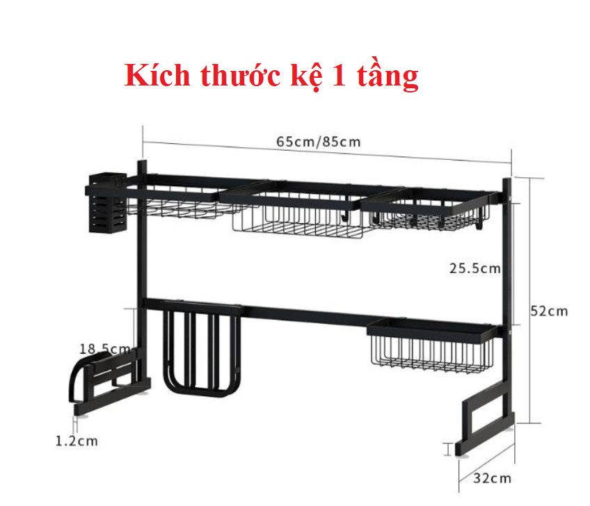 Combo Kệ chén bát  trên bồn rửa và kệ gia vị 2 tầng đa năng hàng chuẩn xịn 2020