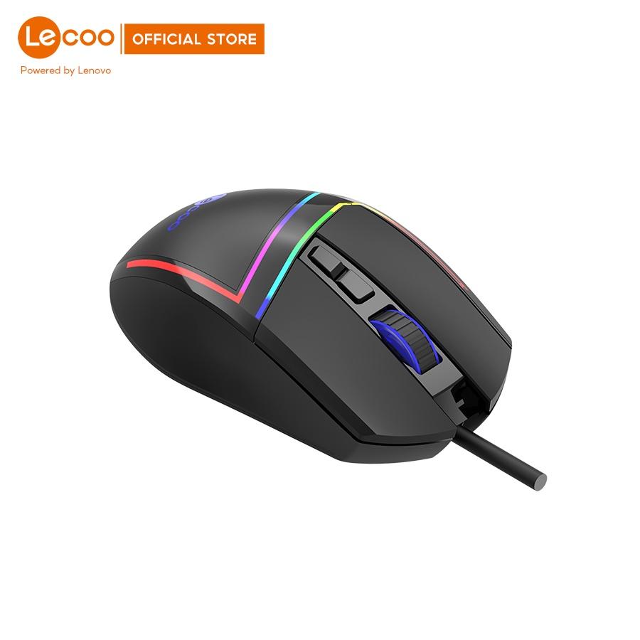 Chuột game có dây Lecoo MS106 - có LED RGB tuỳ chỉnh, 6 nút điều khiển - BH 24 tháng, Hàng nhập khẩu