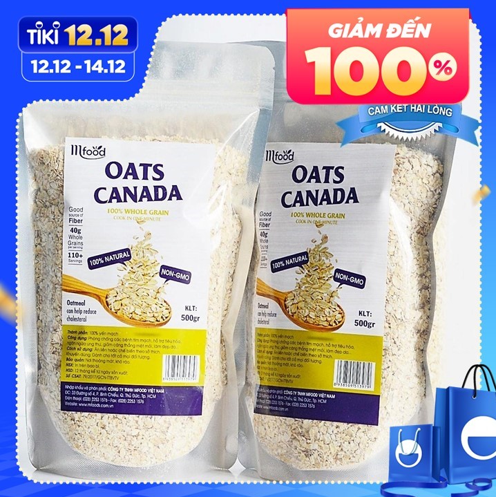 Yến Mạch Oats Canada Nguyên Chất túi 500g ( Cán vỡ )