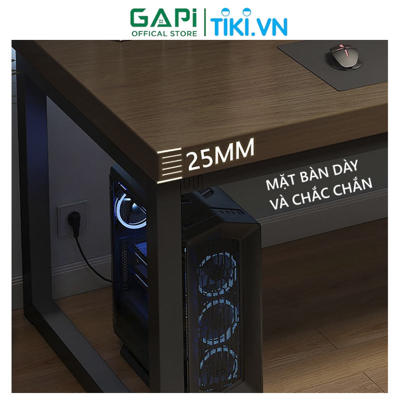 Bàn làm việc khung sắt chữ U , bàn gaming hiện đại cỡ lớn, phù hợp mọi không gian thương hiệu GAPI M66