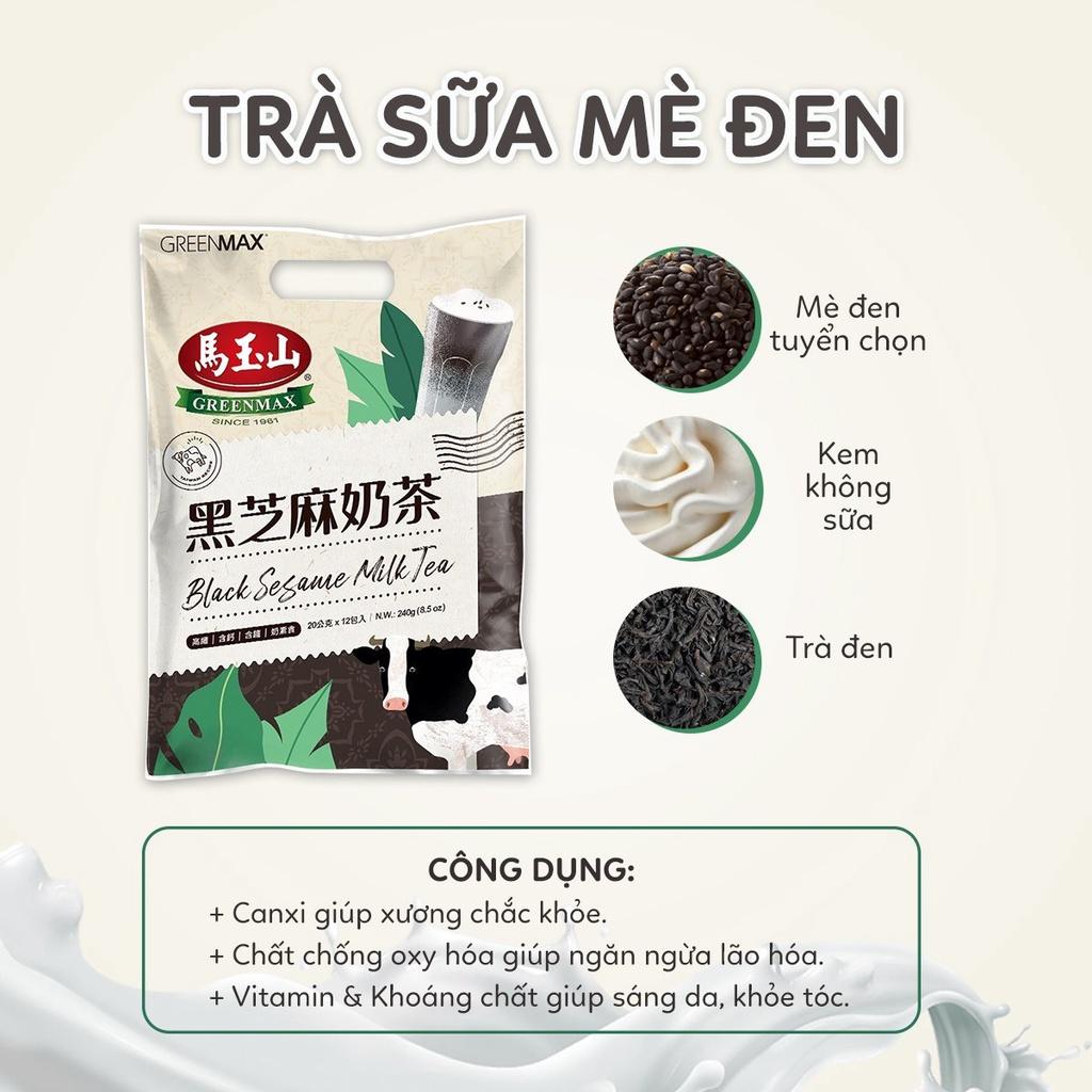 Trà sữa mè đen240g ( 12 gói nhỏ) - Black sesame Greenmax Đài Loan 240g