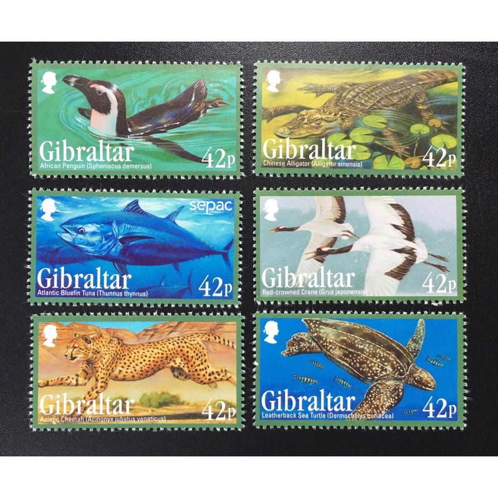 Bộ Tem Sưu Tầm Gibraltar Các Loài Vật - 6 Con.