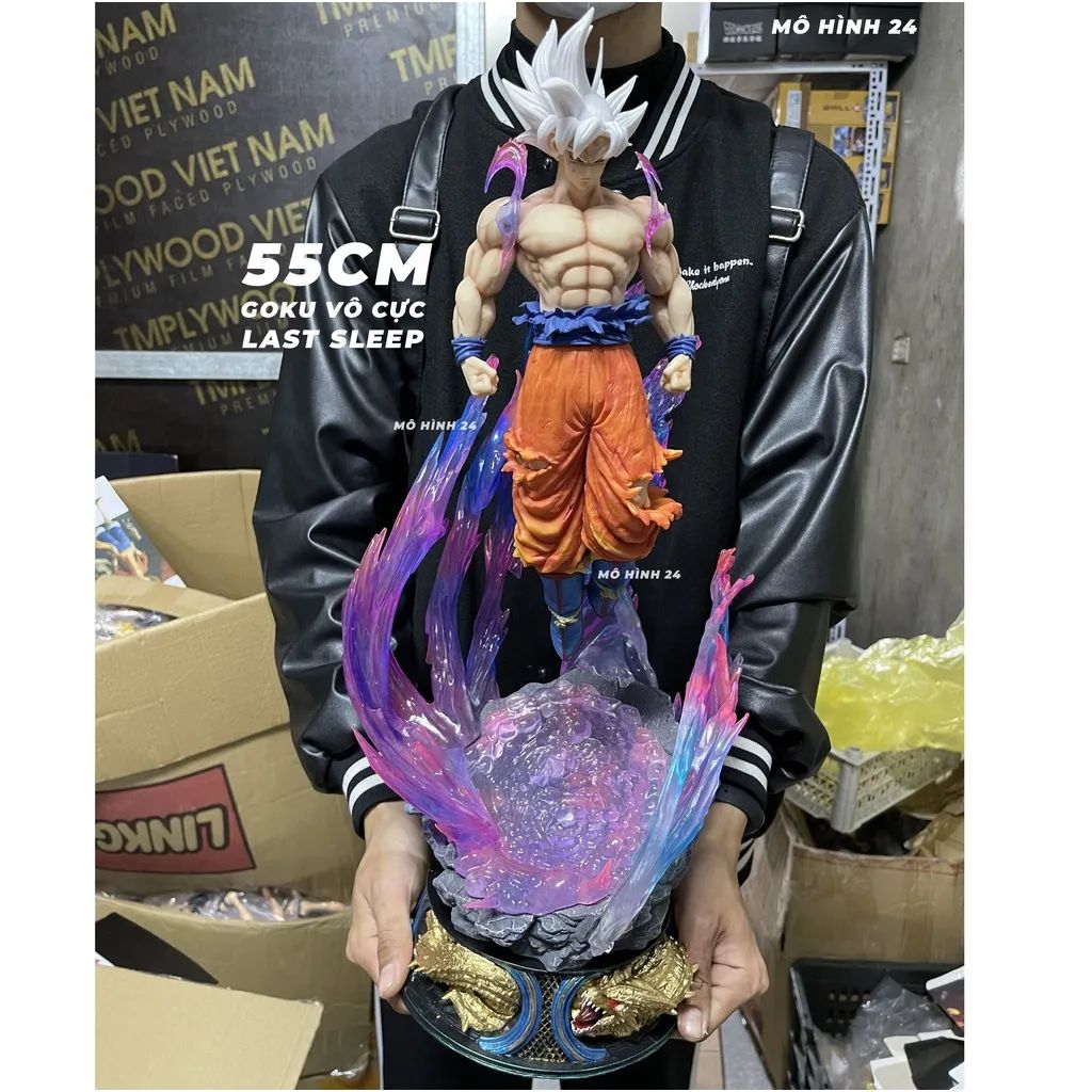 Mô hình lớn figure goku bản năng ultra instinct từ figure class Dragonball Siêu to hiệu ứng vô cực 3 đầu thay thế 2060 8-1