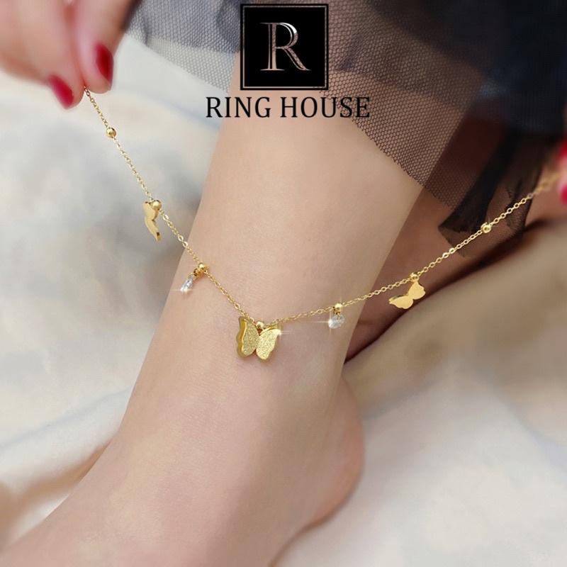 A4 Lắc Chân Titan Đính Ngọc Sáng Đẹp Ring House
