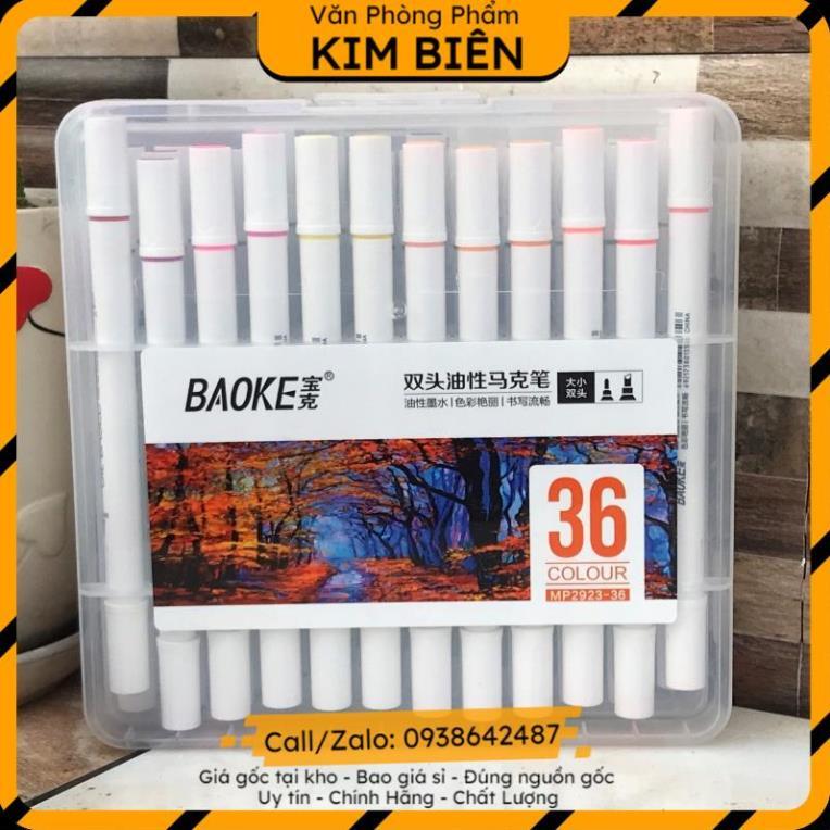 ️sỉ vpp,sẵn hàng️ Bộ bút lông tô màu 2 đầu Baoke MP2923 12/18/24/36 màu - VPP Kim Biên