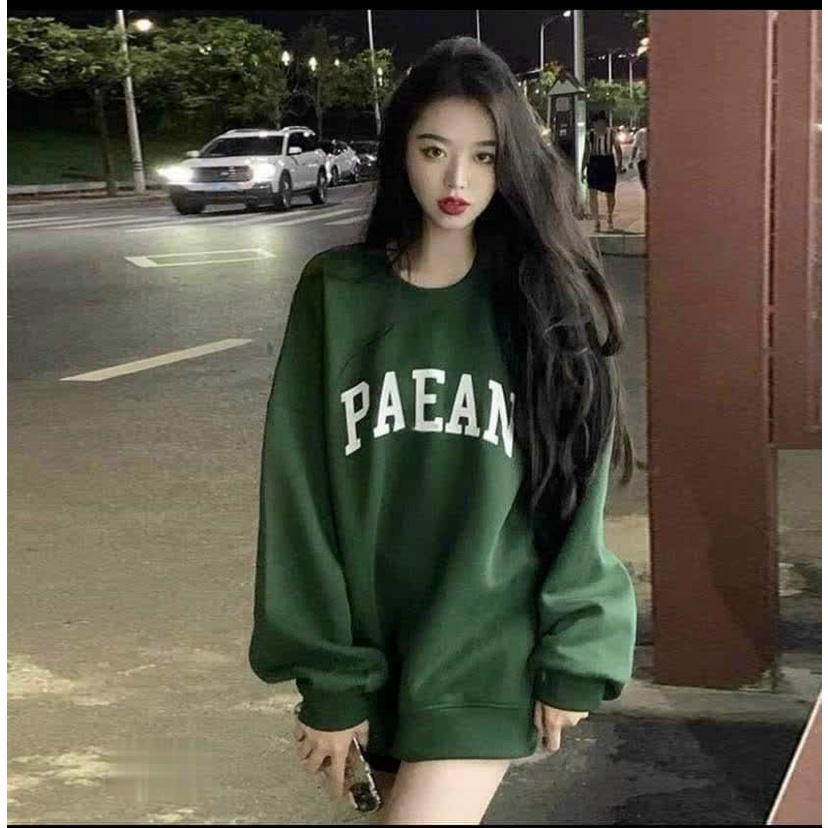 Áo Sweater Rộng, Áo Khoác Nỉ Ngoài Nữ Sành Điệu in Chữ PAEAN Siêu Hot