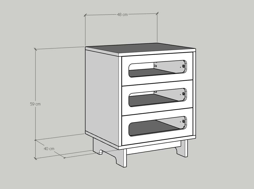 [Happy Home Furniture] MEYDAN, Táp đầu giường 3 ngăn , 48cm x 40cm x 60cm ( DxRxC), THK_077